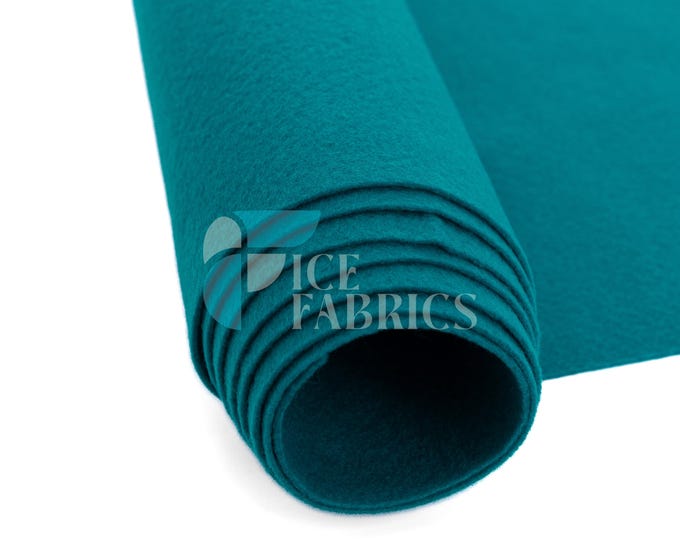 Turquoise Acrylic Felt Fabric By The Yard | Crafts Fabric | 72” Inches Wide | Thick Acrylic Felt Fabric