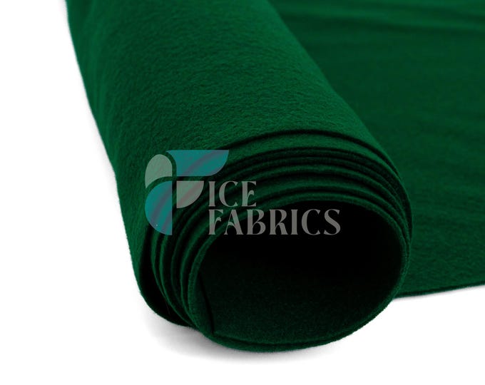 Hunter Green Acrylic Felt Fabric By The Yard | Crafts Fabric | 72” Inches Wide | Thick Acrylic Felt Fabric