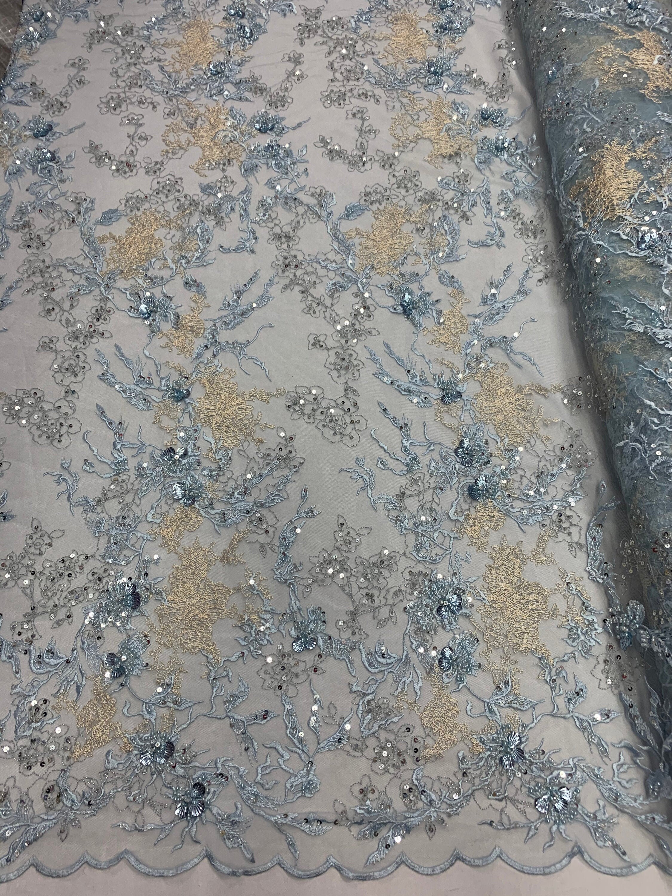 Rhinestone Embroidered Tulle Fabric: Exclusive Fabrics from India, SKU  00071633 at $1414 — Buy Luxury Fabrics Online