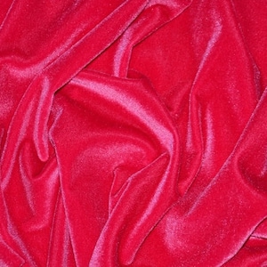 French (Fuchsia) Stretch Velvet Spandex 4 Way Stretch Velvet Fabric Sold By The Yard// Smooth Back, Elegant Sheen For Dresses, Decorations