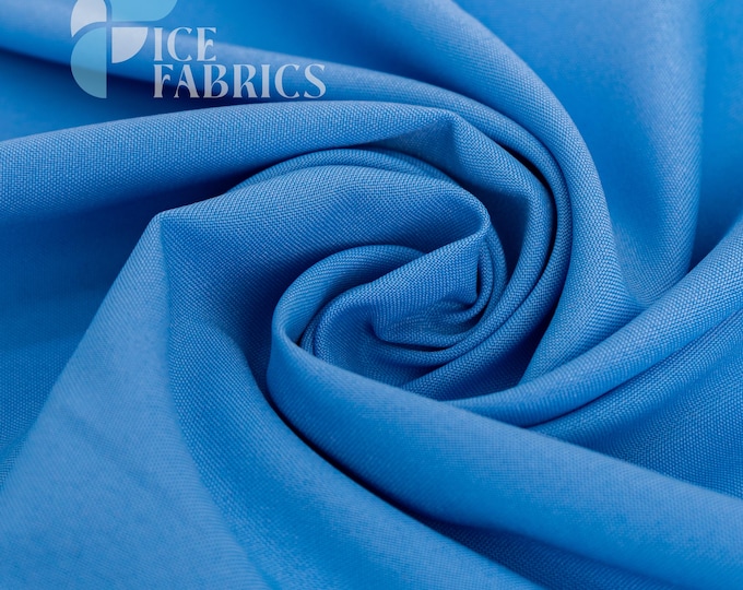 Turquoise Solid Poly Poplin Fabric by the Yard for Clothing, Crafts and Decorations | Poplina Luxe