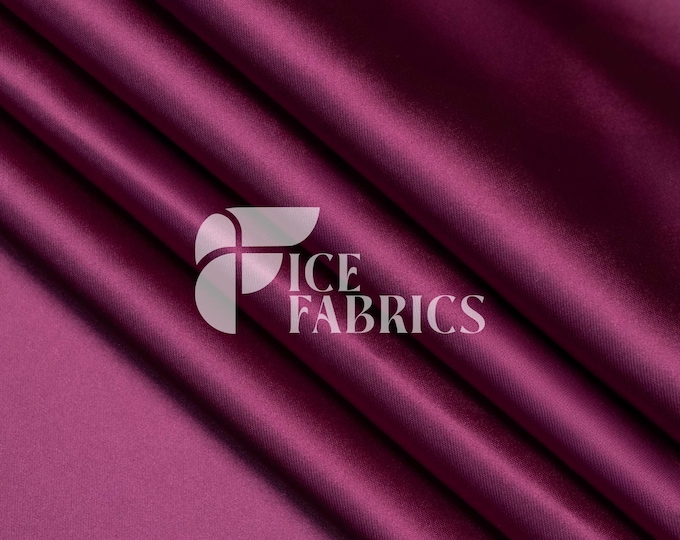 Magenta Luxury Stretch Silk Satin Fabric by The Yard - 2-Way Stretch 60" Wide Silky Fabric for Apparel and Decor - Ice Fabrics
