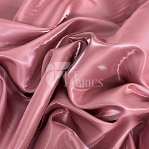Dusty Rose Reflective Liquid Thick Silky Satin Fabric - 58” Wide Shiny Two-Tone Satin Fabric - Bridal Satin Fabric for Dress, Decoration