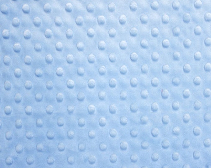 4 Way Stretch High Quality 60 Wide Minky Dimple Dot Fabric Sold By The Yard// (Sky Blue) 1 Yard Soft Minky Fabric For Blanket