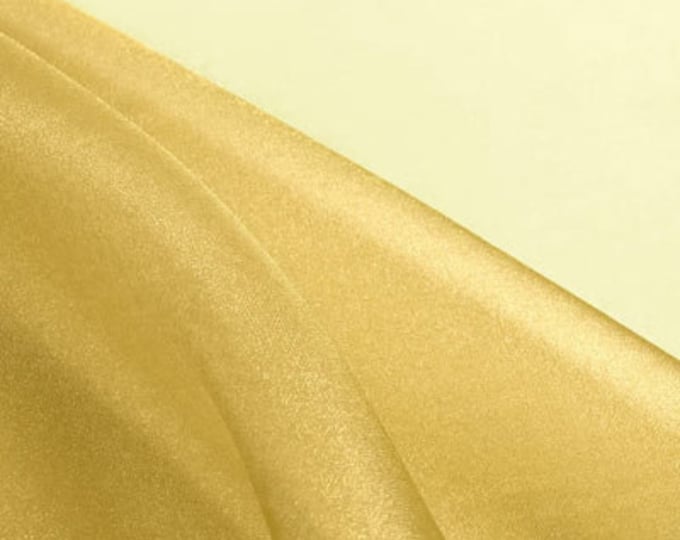 Gold_ Crystal Sheer Organza Fabric By The Yard and By The Roll- for Decorations, Fashion Dress.