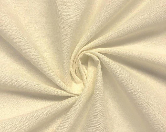 Ivory_ High Quality 60 Wide Poly cotton Fabric By The Yard/Costumes, Decor, Dresses, Shirt Clothing, Garments Bed Spreads Pillow Cases
