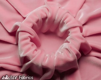 Smooth Baby Pink 4 Way Stretch Velvet Fabric By The Yard | Polyester Spandex Fabric | for Dress, tablecloth, Drapery | VelvetFlex