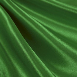 Kelly Green _ Medium High Quality Satin Fabric Sold By The Yard/60&#39;&#39; Wide Inches Used For Dresses, Decorations, Fashion Show/Wholesale Price