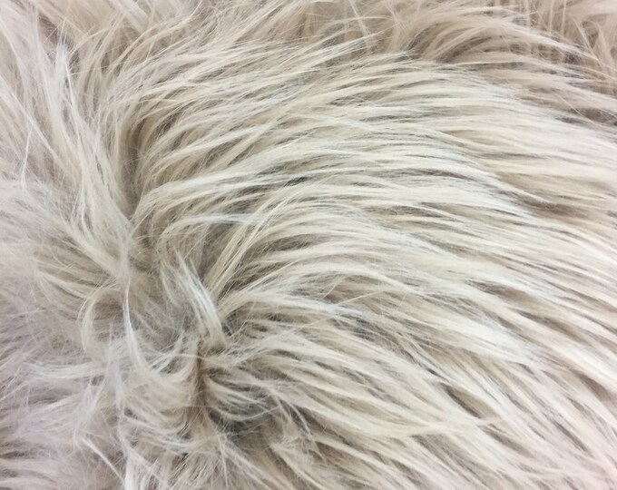 Fur Coats, Fur Clothing, Blankets, Bed Spreads, Throw Blanket Fake Fur Solid Mongolian Long Pile Fabric / Taupe / Sold By The Yard