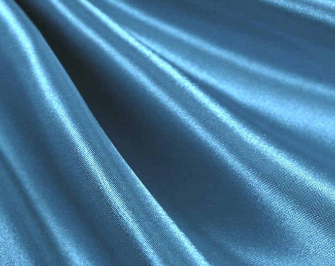 Turquoise _ Medium High Quality Satin Fabric Sold By The Yard/ 60'' Wide Inches Used For Dresses, Decorations, Fashion Show/Wholesale Price