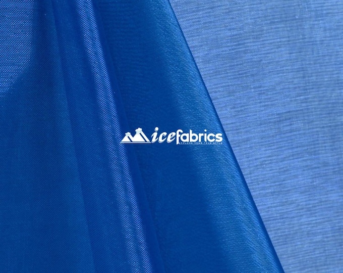 Royal Blue_ Crystal Sheer Organza Fabric By The Yard and By The Roll- for Decorations, Fashion Dress.