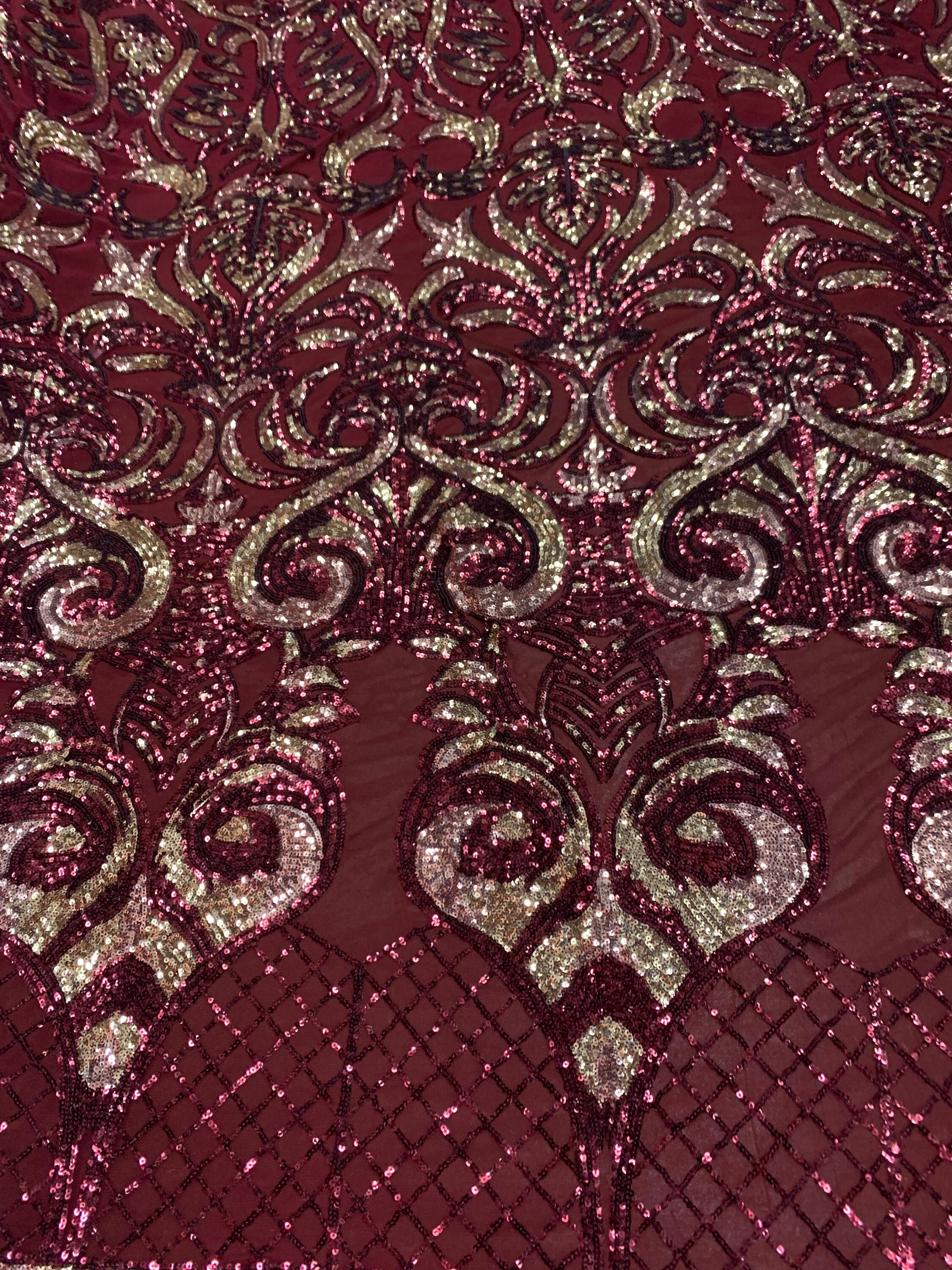 Maroon Lace Fabric 