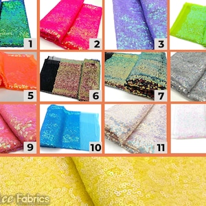 Mini Glitz Sequin Fabric on Mesh Fabric by The Yard | 60” Wide 3mm Sequin Dress | Sequin Tablecloth, Sequins Clothing, and more