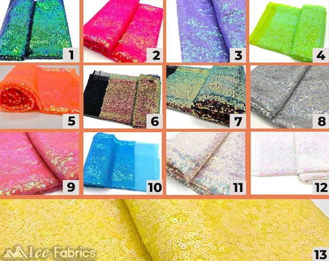 Mini Glitz Sequin Fabric on Mesh Fabric by The Yard | 60” Wide 3mm Sequin Dress | Sequin Tablecloth, Sequins Clothing, and more