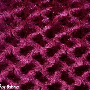 Tessuto Minky Rosetta Ruby Rose tagliato su misura / Tessuto elasticizzato in 4 direzioni / Tessuto ultra super morbido / Tessuto a trama peluche a ricciolo largo 58&quot;