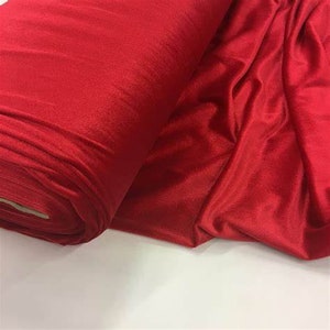 French (Red) Stretch Velvet Spandex 4 Way Stretch Velvet Fabric Sold By The Yard// Smooth Back, Elegant Sheen For Dresses, Decorations
