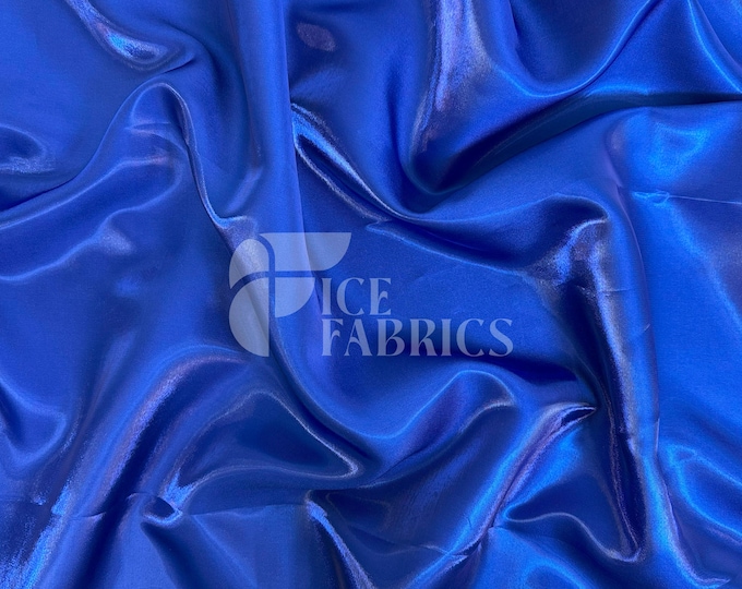 Royal Blue Reflective Liquid Thick Silky Satin Fabric - 58” Wide Shiny Two-Tone Satin Fabric - Bridal Satin Fabric for Dress, Decoration