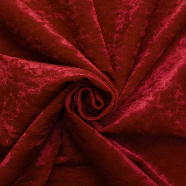 Dark Red Stretch Fabric// High Quality Stretch Crushed Velvet Fabric By The Yard//58,60 Wide For Dresses, DECORATIONS,skirts, boots