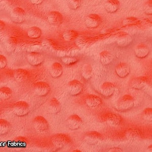 New Strawberry Pink Dot Minky Fabric By The Yard | Wholesale Price Ultra Soft Fleece Fabric | 60” Wide
