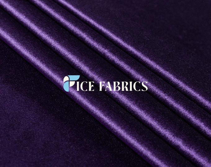 Purple Royal Soft Velvet Upholstery Fabric by the Yard – Heavy Weight Fabric for Sofa, Couch, Chair, Drapery, Curtains, and Home Décor