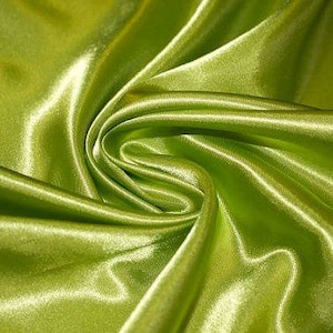 By the yard  LIME Charmeuse Satin Fabric 60&quot; wide for wedding dresses, decorations, drapes, crafts