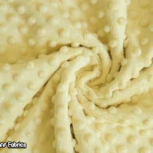 New Banana Polka Dot Minky Fabric By The Yard | Wholesale Price Ultra Soft Fleece Fabric | 60” Wide
