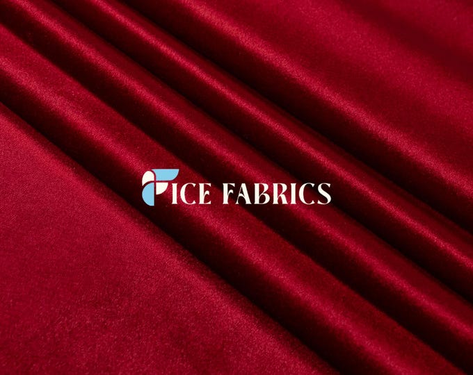 Red Royal Soft Velvet Upholstery Fabric by the Yard – Heavy Weight Fabric for Sofa, Couch, Chair, Drapery, Curtains, and Home Décor