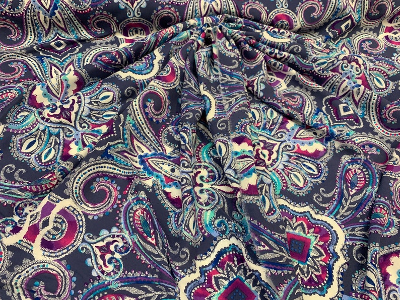 100 Rayon Challis Fabric by the Yard_ Organic Soft Rayon Etsy