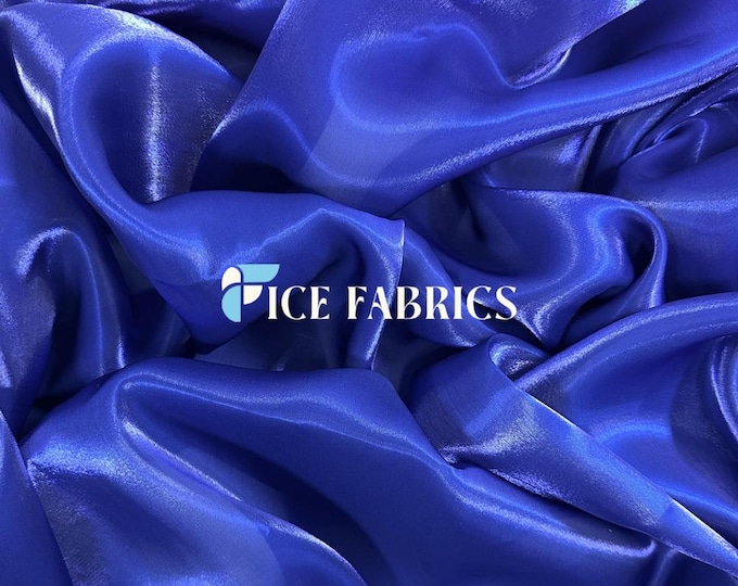 Royal Blue Iridescent Reflective Liquid Chiffon Fabric By The Yard (60” Wide) Crystal Chiffon Fabric Prom and Wedding dress