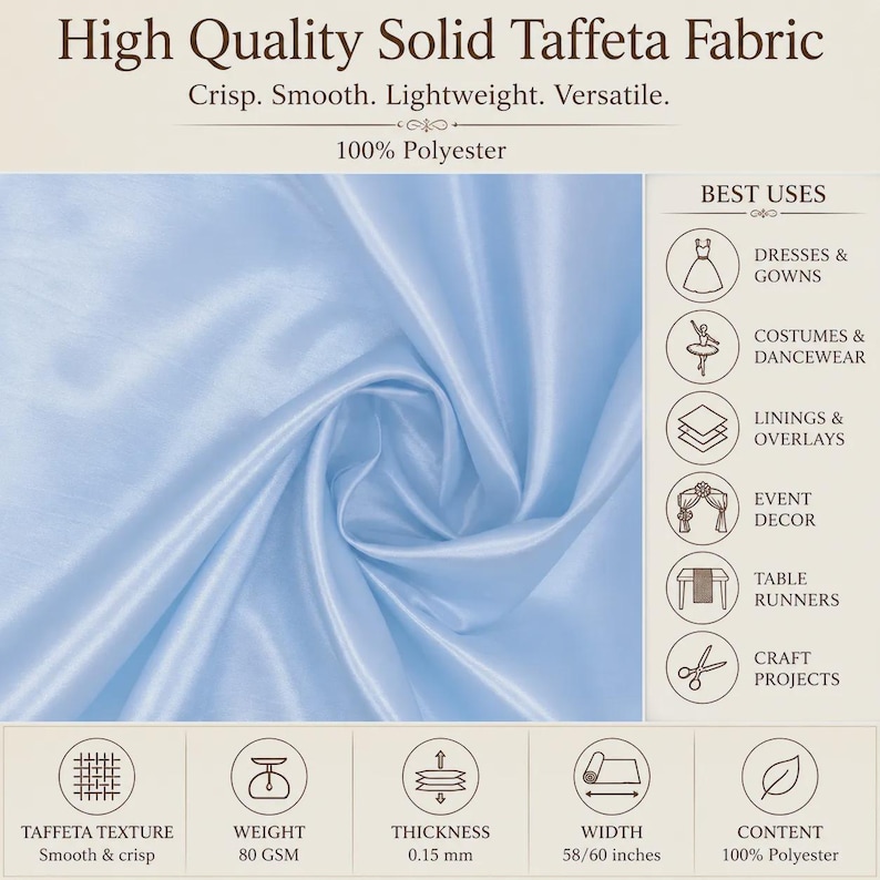 Burgundy Taffeta Fabric Sold By The Yard _ ''60 WIDTH _ Polyester High Quality Taffeta Fabric_ Decoration, Dresses, Clothing Fabric image 6