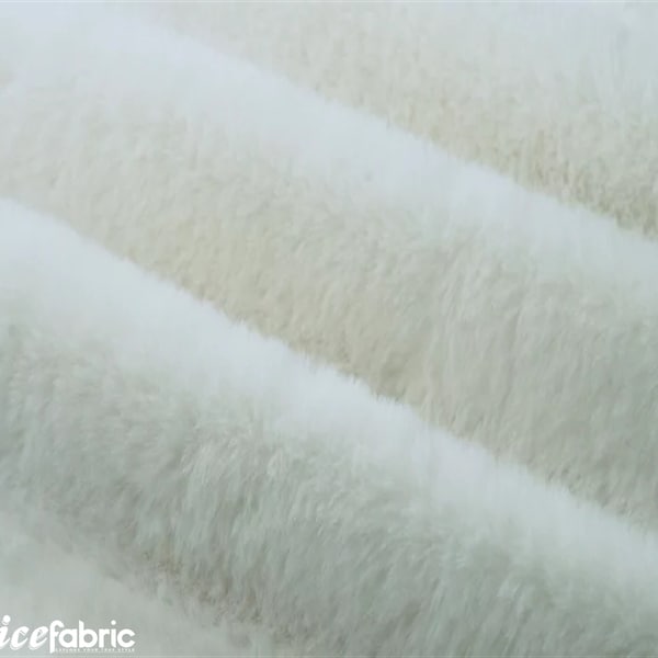 White Bunny Faux Fur Thick Minky Fabric By The Yard | Ultra Soft 0.5" Short Pile Rabbit Fur Fabric | 60" Wide Minky Rabbit Fur