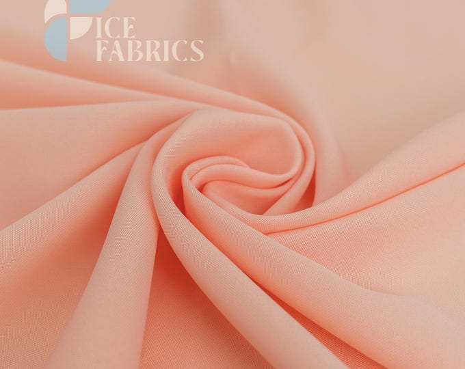 Peach Solid Poly Poplin Fabric by the Yard for Clothing, Crafts and Decorations | Poplina Luxe