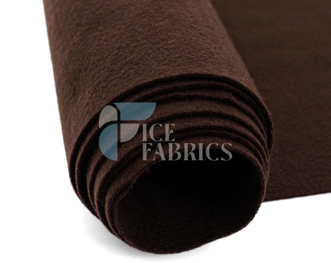 Dark Brown Acrylic Felt Fabric By The Yard | Crafts Fabric | 72” Inches Wide | Thick Acrylic Felt Fabric