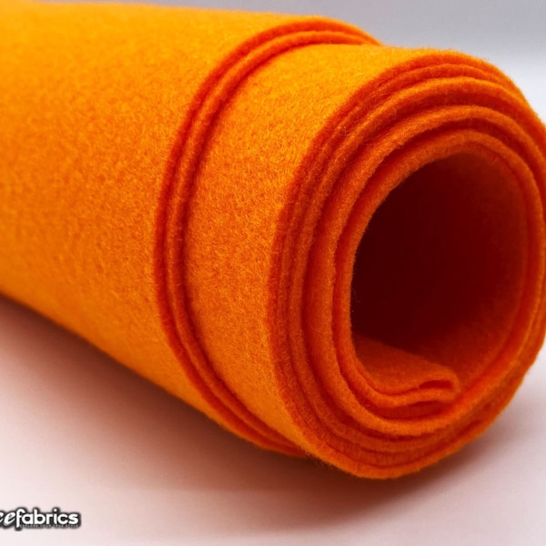 Tangerine Acrylic Felt Fabric By The Yard | Crafts Fabric | 72” Inches Wide | Thick Acrylic Felt Fabric