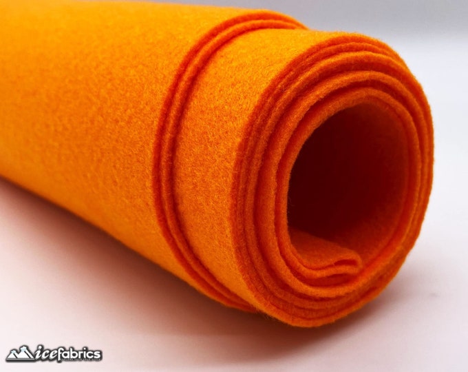 Tangerine Acrylic Felt Fabric By The Yard | Crafts Fabric | 72” Inches Wide | Thick Acrylic Felt Fabric