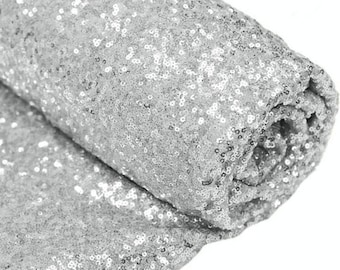 Fabulous Silver Spangle/Glitz Sequins 55" Sold by Yard wedding prom dresses decorations tablecloths runners