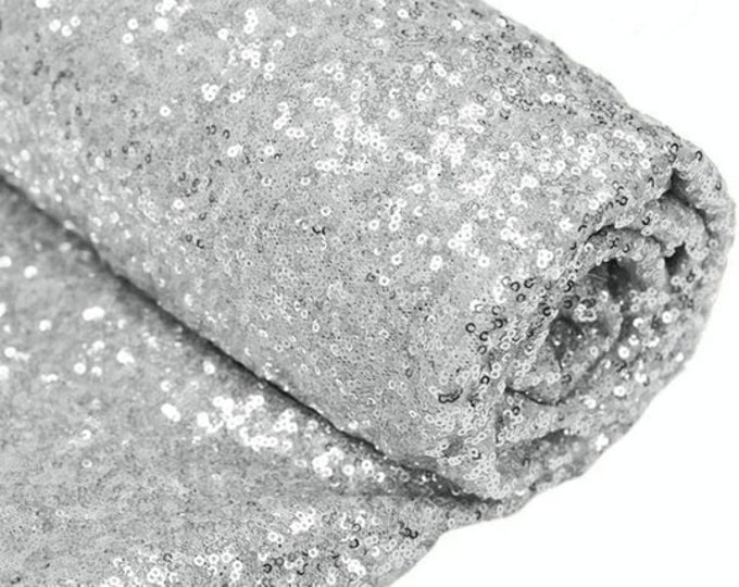 Fabulous Silver Spangle/Glitz Sequins 55" Sold by Yard wedding prom dresses decorations tablecloths runners