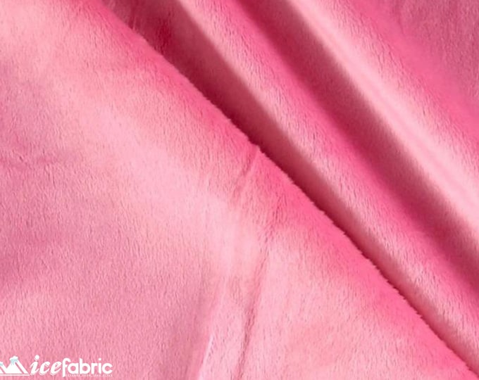 Pink New Faux Fur | Pink Fleece Minky Fabric By The Yard | Faux Fur Fabric | 58’’ Wide | Thick and Soft