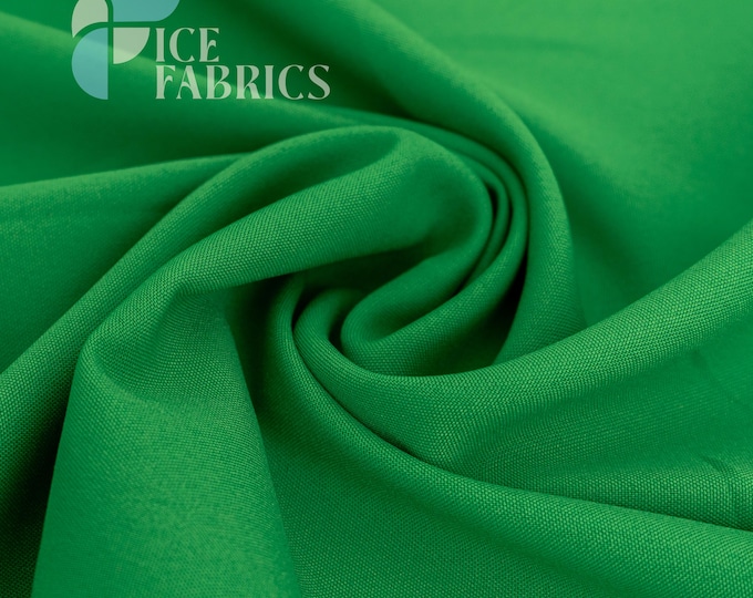 Emerald Green Solid Poly Poplin Fabric by the Yard for Clothing, Crafts and Decorations | Poplina Luxe