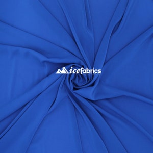 Navy Blue_ Silky Stretch Spandex Chiffon Soft Fabric By The Yard-%10 Stretch 