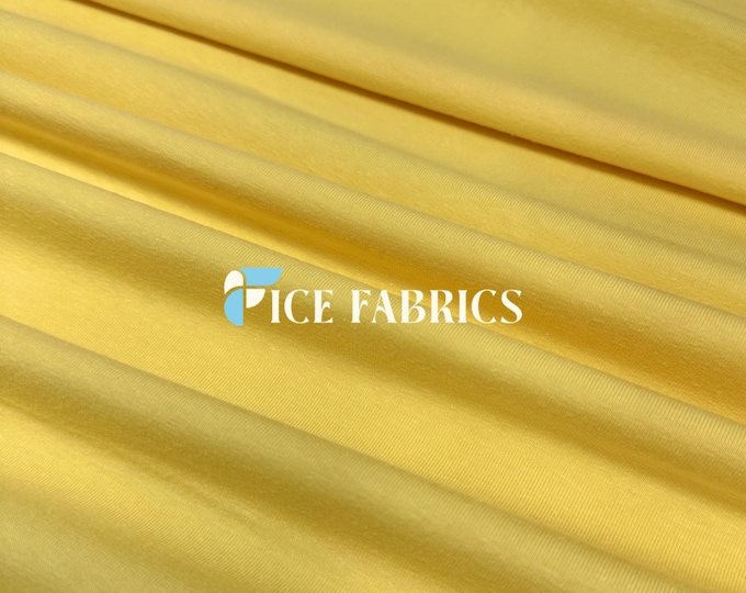 Sun Yellow 4 Way Stretch knit Cotton Spandex Fabric By The Yard Spandex Cotton Jersey Fabric