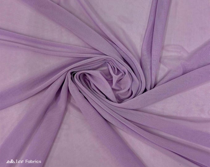 Lavender Stretch Power Mesh Fabric | 4 Way Stretch Nylon Power mesh Fabric By The Yard | Net Fabric