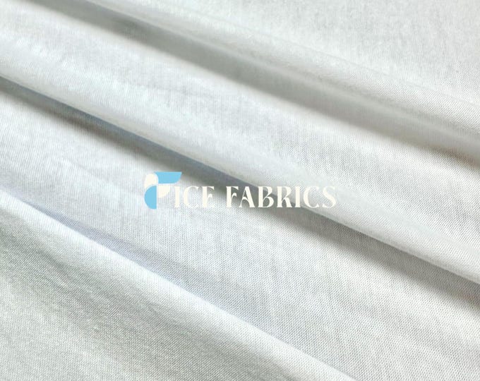White 4 Way Stretch knit Cotton Spandex Fabric By The Yard Spandex Cotton Jersey Fabric