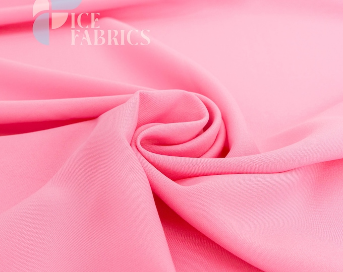 Pink Solid Poly Poplin Fabric by the Yard for Clothing, Crafts and Decorations | Poplina Luxe