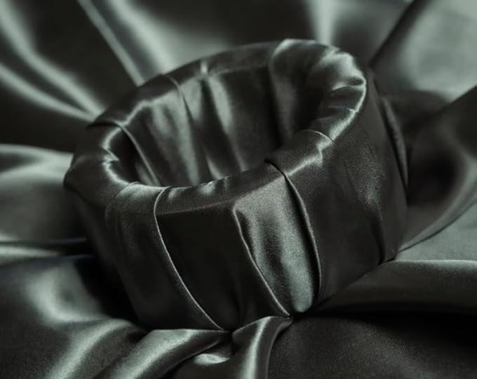 Bridal Satin Charcoal Shiny Satin Fabric By The Yard Thick Satin Fabric (60” Wide) Apparel, wedding decor, tablecloth.