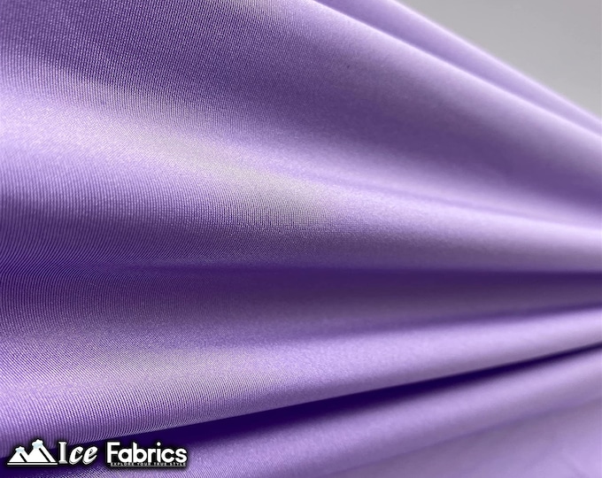Lavender Shiny Nylon Spandex Fabric By The Yard | 4 Way Stretch Fabric | Swimsuit Fabric | Dress, Tablecloth