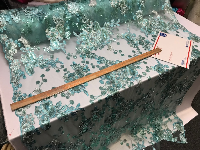 Runners Tablecloths Skirts Costumes Night Gowns Mint Mesh Lace Floral Fabric By The Yard/_ Embroidery Handmade Floral Lace/_ Decor