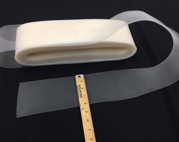 Crinoline Horsehair Braid Trim wedding Dress-Decoration 4 Inches 10 Yard Ivory