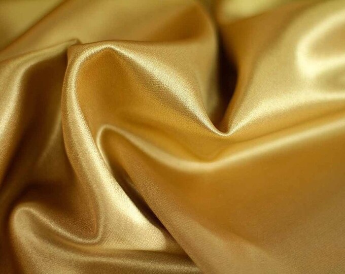 60 Wide Gold CHARMEUSE Stretch Satin Fabric | By The Yard | Stretch CHARMEUSE Satin For Dresses, Decorations, Craft Project,Garments