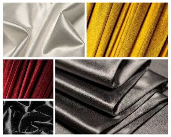 4 Way Stretch Silky Spandex Satin Fabric by The Yard - 60 Wide Shiny Satin  Spandex Fabric for Dresses, Active Wear, Yoga Pants, Table Cloth - Thick